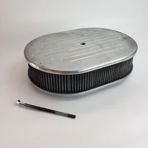 1959 Chevrolet Impala Oval Air Cleaner 4-Barrel Stainless Steel - Picture 1 of 5