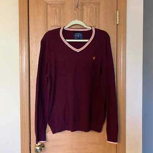 American Eagle Outfitters Mens Burgundy Pullover Sweater Athletic Fit Size XL - Picture 1 of 3