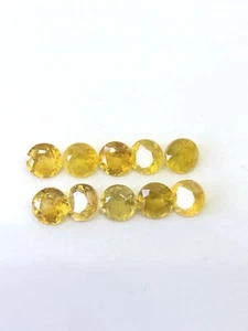 Yellow Sapphire Round Size 4mm, 5mm, 6mm, 7mm, 8mm, 9mm, 10mm, 11mm & 12mm Stone - Picture 1 of 5