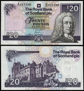 SCOTLAND ROYAL BANK PLC 20 POUNDS (P354d) 2000 PREFIX B/47 UNC - Picture 1 of 1