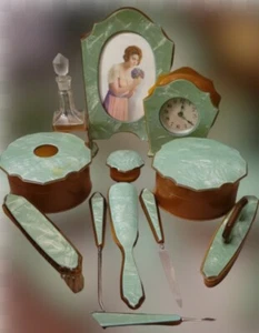 ANTIQUE VICTORIAN CELLULOID DRESSER VANITY SET - Picture 1 of 1