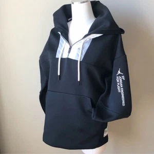 Jordan 23 Engineered Black & White Double Hood 1/4 zip Hoodie Jacket M - Picture 1 of 13