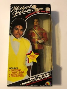 Vintage 1984 Michael Jackson Doll Poseable w/ AMA Outfit Microphone and Stand - Picture 1 of 8