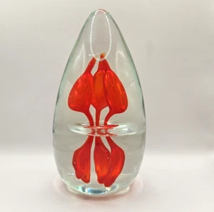 Pisapapeles Bailando Flamenco Sommerso Arte Vidrio 9"x6" Transparente y Rojo 8 lb - Imagen 1 de 20