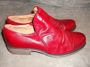Miz Mooz Lilith Oxford Slipper Gr. 38 Rüschen Rot Leder Seitenreißverschluss Neu - Bild 1 von 9