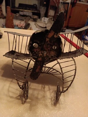 Early American Handmade Airplane Made Out Of Metal - Image 1 of 4