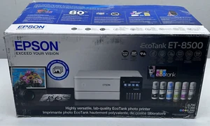 Epson EcoTank Photo ET-8500 Wireless All-in-One Printer - PAGE COUNT ~ 40 - Picture 1 of 15