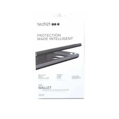TECH21 CASE FOR LG G5 EVO WALLET CARD ID SLOT IMPACT PROTECT SLIM BLACK T21-4529 - Image 1 of 2