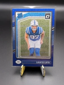 2024 Donruss Optic Laiatu Latu #267 Rated Rookie Blue Glitter RC Colts - Foto 1 di 2