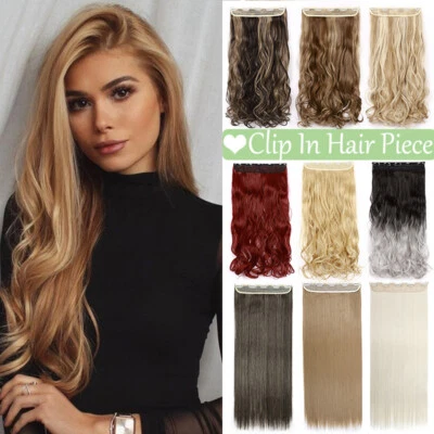 Haarteil Clip in Extensions wie Echthaar  Clips günstig Gewellt Haarverdichtung - Bild 1 von 4