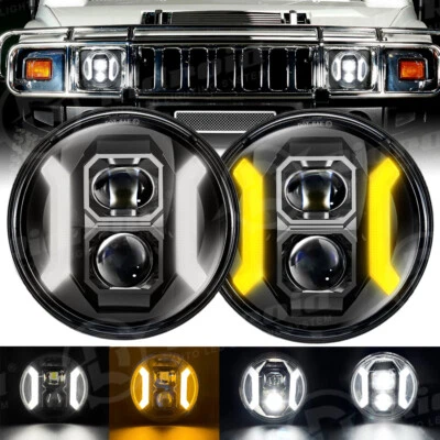 Faros LED redondos de 7 pulgadas para Hummer H1 2002-06 H2 03-09 AM haz alto-bajo general Foto 1 de 4