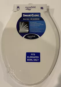 Asiento de inodoro de plástico blanco Mansfield Snartclose ¡solo se adapta a tazones alargados! (S) - Imagen 1 de 3