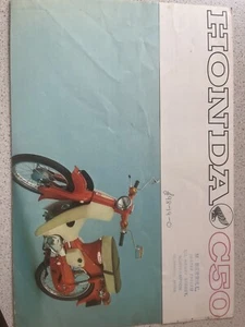 HONDA C50 Motorcycles Sales Brochure Vintage - Picture 1 of 3