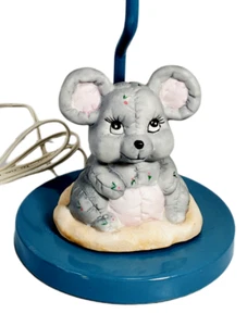 Vintage Mouse Quilted Ceramic Child's Table Lamp (No Lamp Shade) - Picture 1 of 10