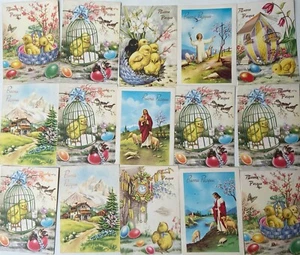 CARTOLINE AUGURI BUONA PASQUA VINTAGE LOTTO 15 PEZZI - Imagen 1 de 1
