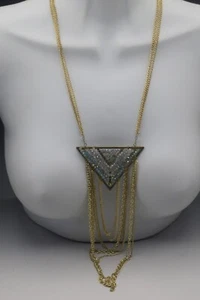 NAKAMOL CHICAGO FLAPPER FRINGE ART DECO STYLE NECKLACE MULTI CHAIN LAYERED MWT - Picture 1 of 8