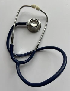 Stetoscopio vintage doppia testa leggero infermieri medico navy/cromo senza marchio - Foto 1 di 5