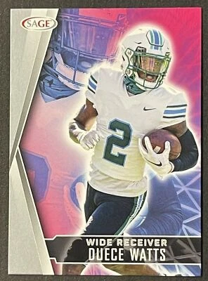 2022 SAGE Low Series Draft Silver RC #17 Duece Watts Tulane Green Wave Football - Image 1 of 2