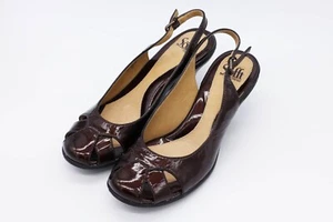 Söfft Women’s Bronze Brown Patent Leather Slingback Heel Shoe Size 8 1/2 - Picture 1 of 3