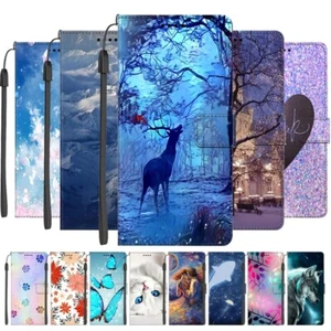 For Nokia 1.4 2.4 3.4 5.4 1.3 2.3 5.3 Magnetic Painted Leather Case Wallet Cover - Picture 1 of 27