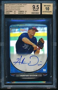 HUNTER DOZIER 2013 Bowman Chrome Black Refractor Auto #26/35 RC (BuyMVP) - Picture 1 of 3
