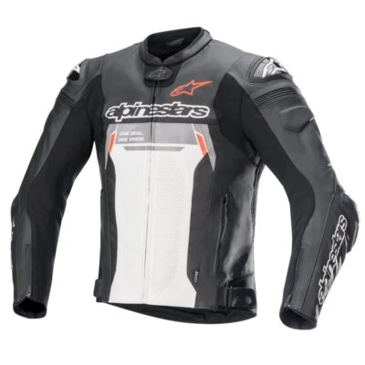 Alpinestars Missile Ignition V2 Leather Motorcycle Motorbike Jacket -Black/White - Image 1 of 3