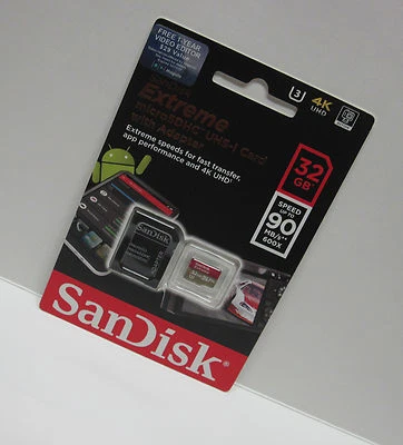 Sandisk 32G Micro Extreme V30 4K skiing pro video SD card fo GoPro Hero5 Hero 5 - Image 1 of 4