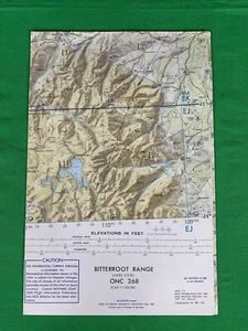 Vintage Bitteroot Range ONC 268 Aeronautical Aviation Chart Map, 4th Ed 1961 - Picture 1 of 3