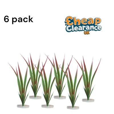 AQUARLINE 6x Künstliche Aquarium Aquarium Kunststoff Pflanze Dekoration Ornament Realistisch
