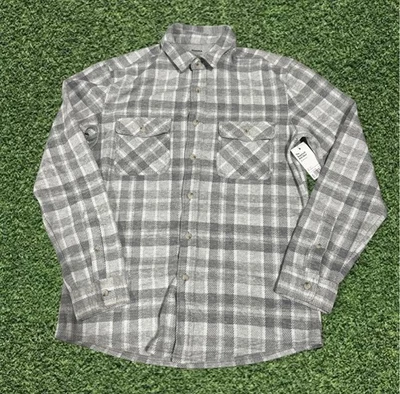 Sonoma NWT Grey “The Supersoft Knit Shirt” Flannel Button Down Men’s Small - Image 1 of 4