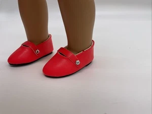 Red Slip On dress shoes With Strap 18" Doll Clothes Fits American Girl New - Picture 1 of 4