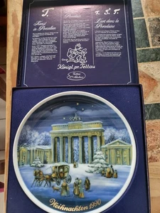 Plato de Navidad Royal Tettan 1990 porcelana Brandeburgo Tour embalaje original - Imagen 1 de 5