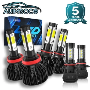 For Dodge RAM 1500 2500 3500 2016 2017 2018 LED Headlight Fog Light Bulbs Combo - Picture 1 of 22