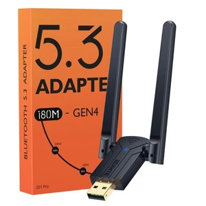 Long Range Bluetooth 5.3 Adapter for PC, 590FT/180M USB Bluetooth Dongle for ... - Picture 1 of 8