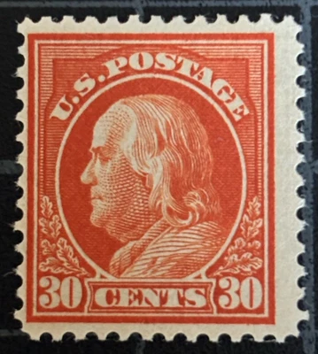 US Stamps - SC# 420 - MOGH - Pencil On Back - Franklin - P12  - SCV = $115.00 - Image 1 of 2