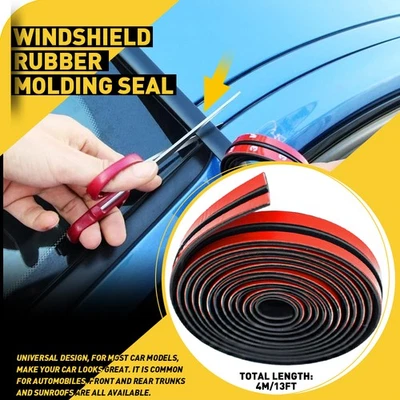Moldura de goma para parabrisas Sello Borde Universal para parabrisas y techo corredizo Cinta 4M Foto 1 de 4