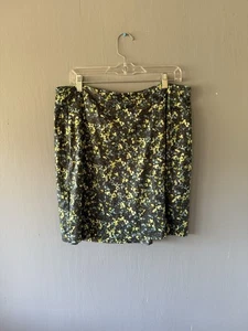 J Jill Fit Performance Strick Skort Rock Gr. LG Tall grün Blumen Activewear Schwimmen  - Bild 1 von 6