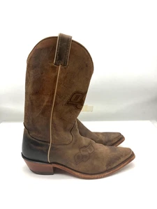 Nacona LD0SU11 womens Oklahoma State Cowboys brown leather snip toe boots- sz 8B - Picture 1 of 10