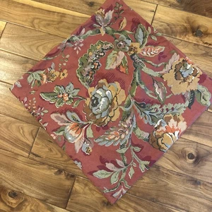Pottery Barn Vanessa Floral Pillow Cover 24x24 Linen Cotton Red Ralph Lauren - Picture 1 of 4