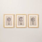 11"x14" Hot Air Balloon Sketch Framed Wall Art (Set of 3) -
