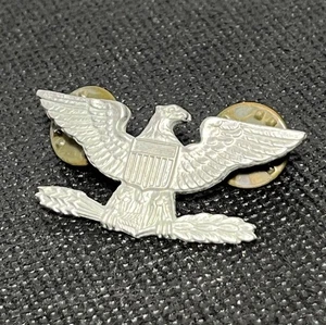 WWII Sterling Silver US Army Colonel Rank Insignia N.S. Meyer NY Military Pin - Picture 1 of 6
