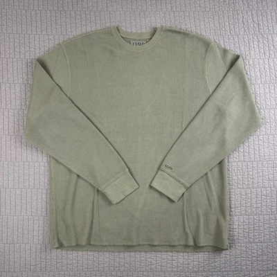 Izod Vintage Thermal Waffle Knit Shirt Men's XL Green Base Layer Long Sleeve - Image 1 of 4