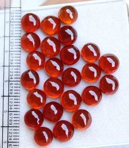 Lote de 24 piezas de piedras preciosas sueltas de granate hessonita natural de 39,50 quilates cabujón redondo de 7,5 mm - Imagen 1 de 4