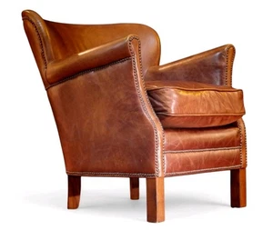 Superb Timothy Oulton Halo Professor Club Library Armchair Antique Whisky Tan 🚚 - Picture 1 of 20