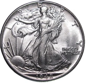 1942 Walking Liberty Half Dollar UNCIRCULATED BS14 - Picture 1 of 2