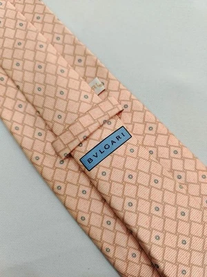 Bvlgari 7-кратный тканый шелковый дизайнерский галстук с геометрическим узором мужской галстук Bulgari - Изображение 1 из 4