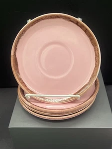 Cuatro platillos Jaska of California Cascade Ware 6" rosa marrón goteo MCM - Imagen 1 de 12