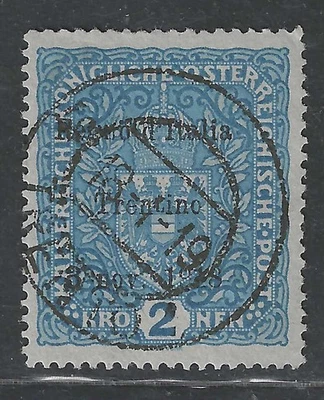 Trentino: il valore n.16 da 2K usato annullo completo. Cert.Biondi - Immagine 1 di 3