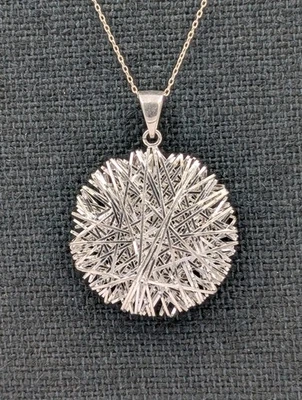 Collar 925 cadena cable 20,5" colgante redondo envolvente alambre plano plata 950 By Milor Foto 1 de 4