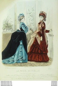 Gravure La Mode actuelle 1850 # 128 (Old Fashion plate) - Picture 1 of 1